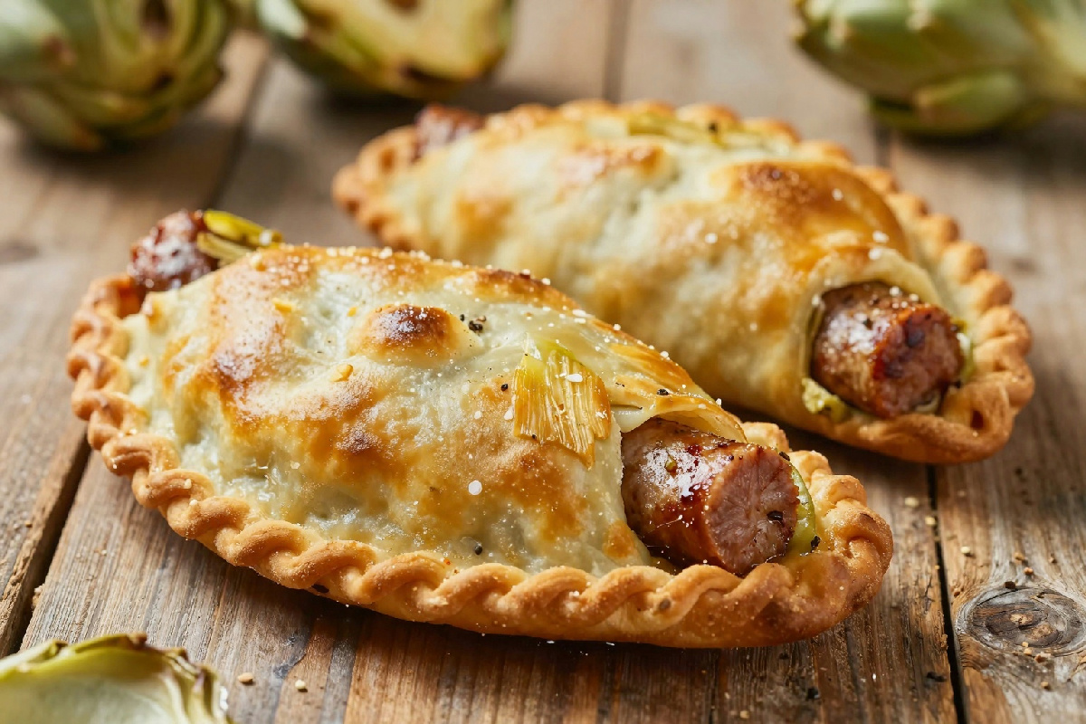 Calzoni di pasta matta farciti con carciofi e salsiccia: un'esplosione di sapori da provare!