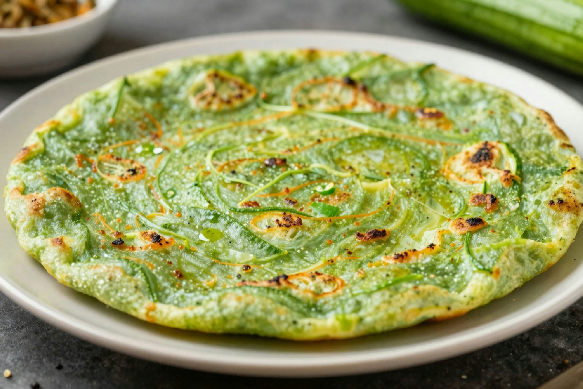 Piadina di zucchine con impasto verde senza lievitazione pronta in 5 minuti e facile da preparare